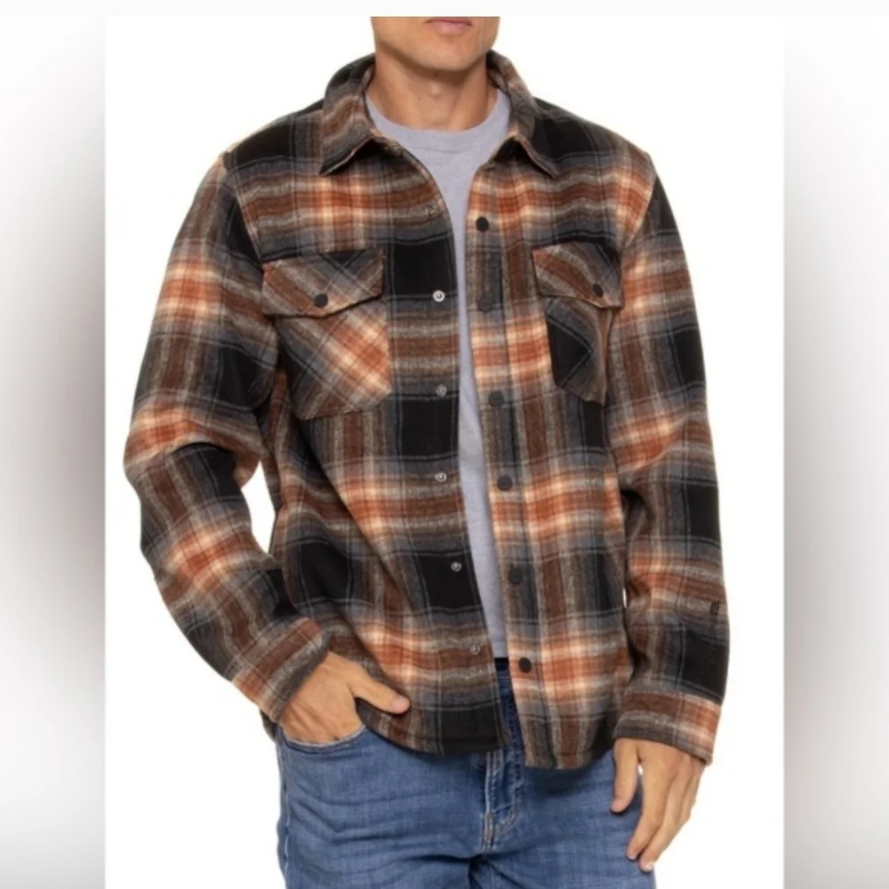 Dakine Men's Plaid Shirt Jacket - Black and Orange